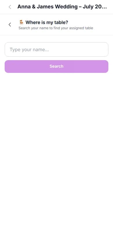 Seating Lookup